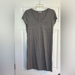 GAP gray midi V-Neck T shirt dress